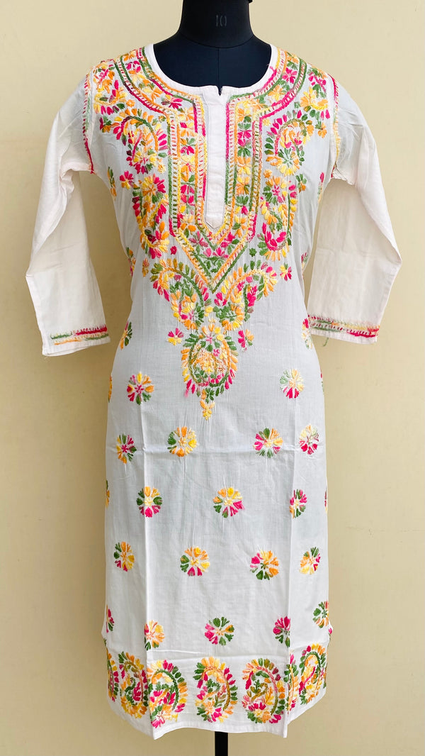 Lucknowi Chikankari Kurti White Mulmul Cotton