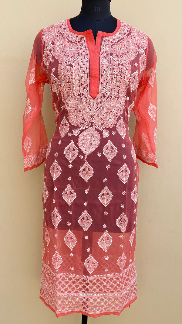 Lucknowi Chikankari  Kurti Gajri Georgette