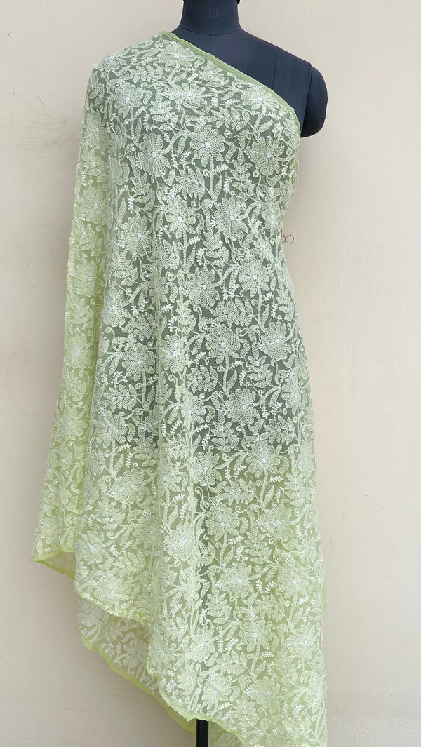 Lucknowi Chikankari Dupatta Green Georgette
