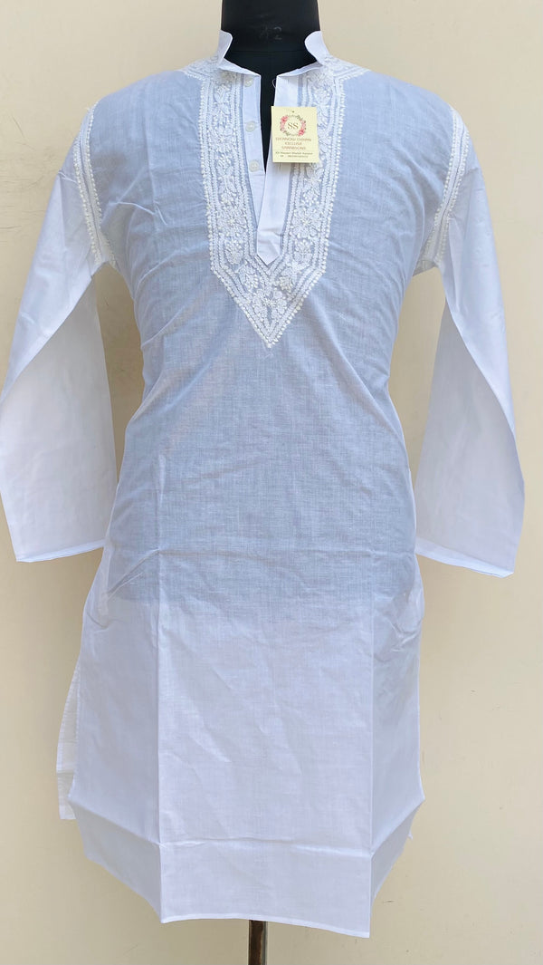 Lucknowi Chikankari Men’s Kurta White Cotton