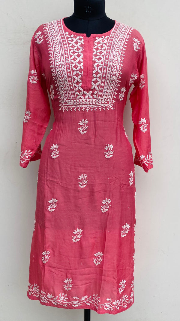 Lucknowi Chikankari Kurti Gajri Muslin Cotton With Mukaish Work