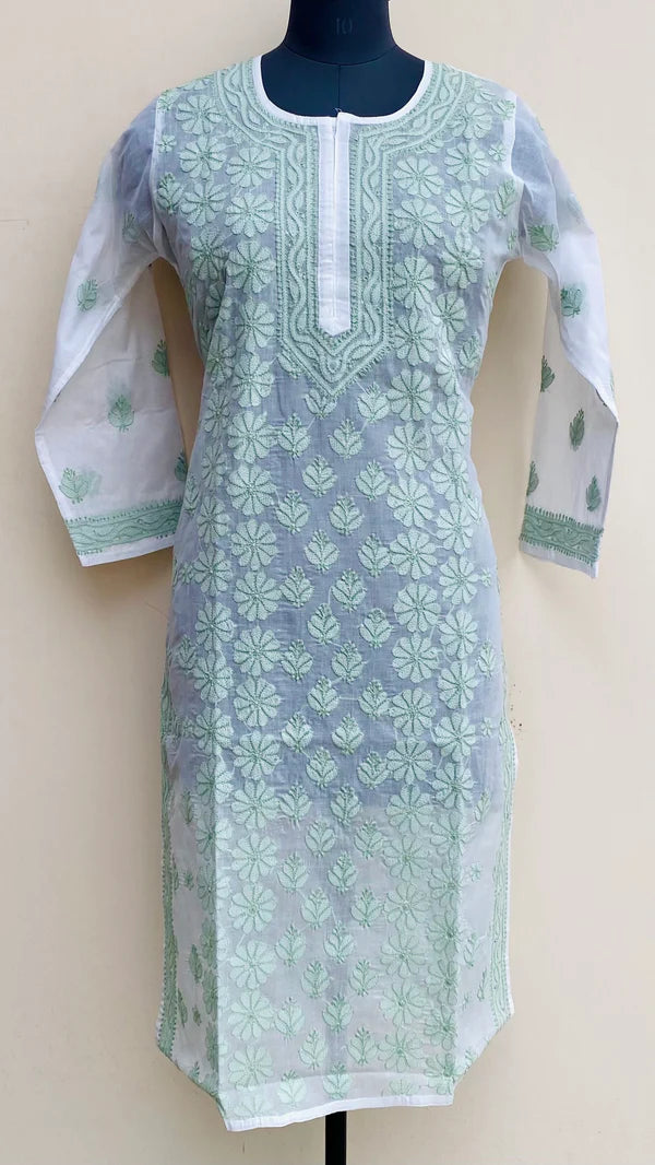 Lucknowi Chikankari Kurti White Cotton