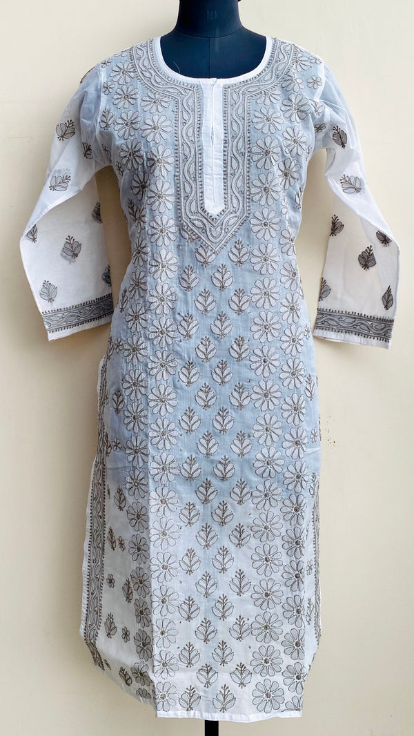 Lucknowi Chikankari Kurti White Cotton