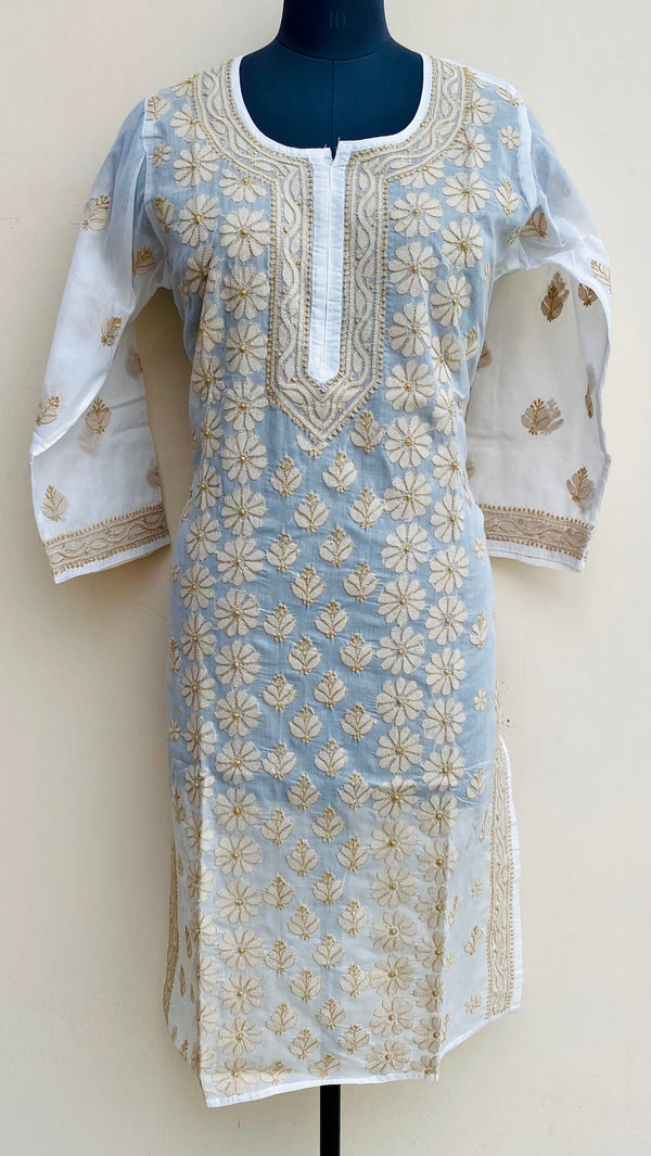 Lucknowi Chikankari Kurti White Cotton