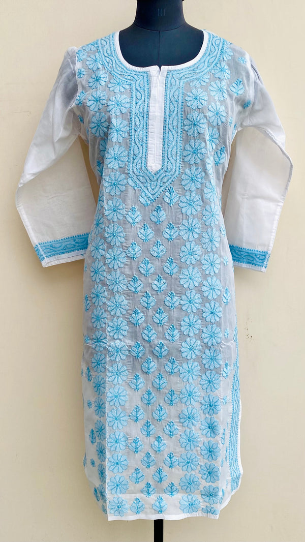 Lucknowi Chikankari Kurti White Cotton