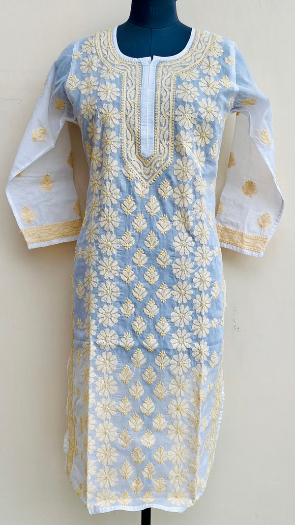 Lucknowi Chikankari Kurti White Cotton