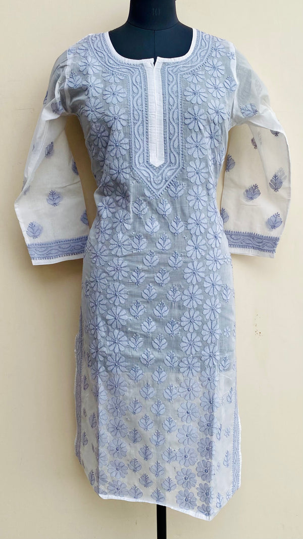 Lucknowi Chikankari Kurti White Cotton