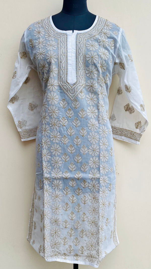 Lucknowi Chikankari Kurti White Cotton
