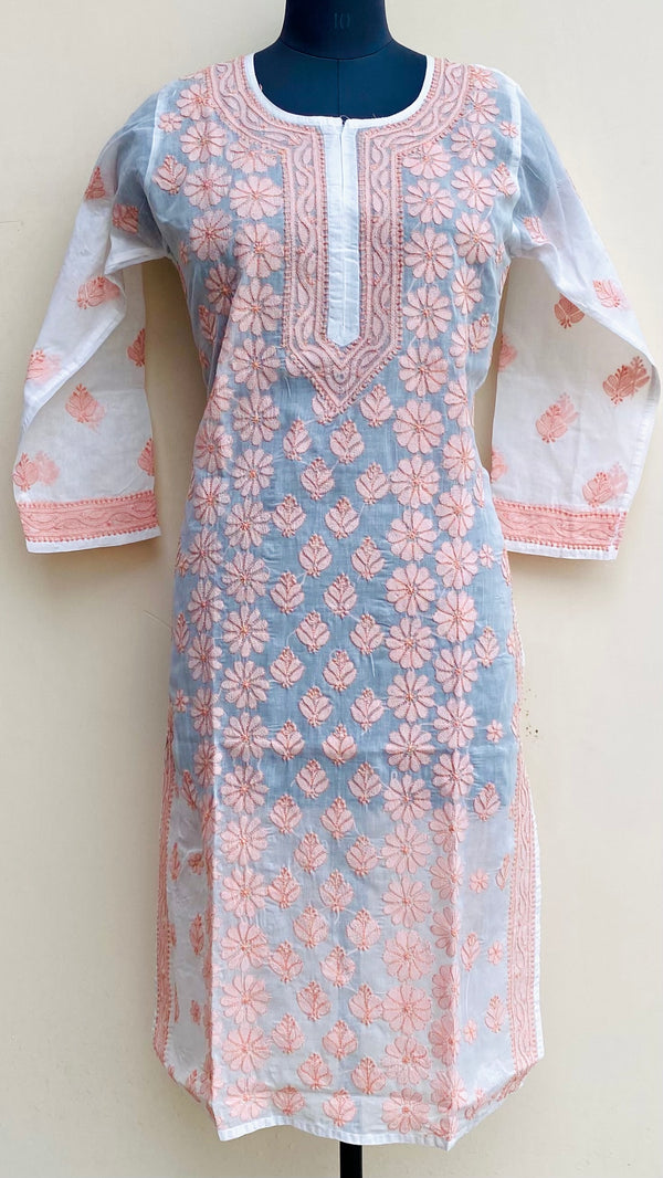 Lucknowi Chikankari Kurti White Cotton