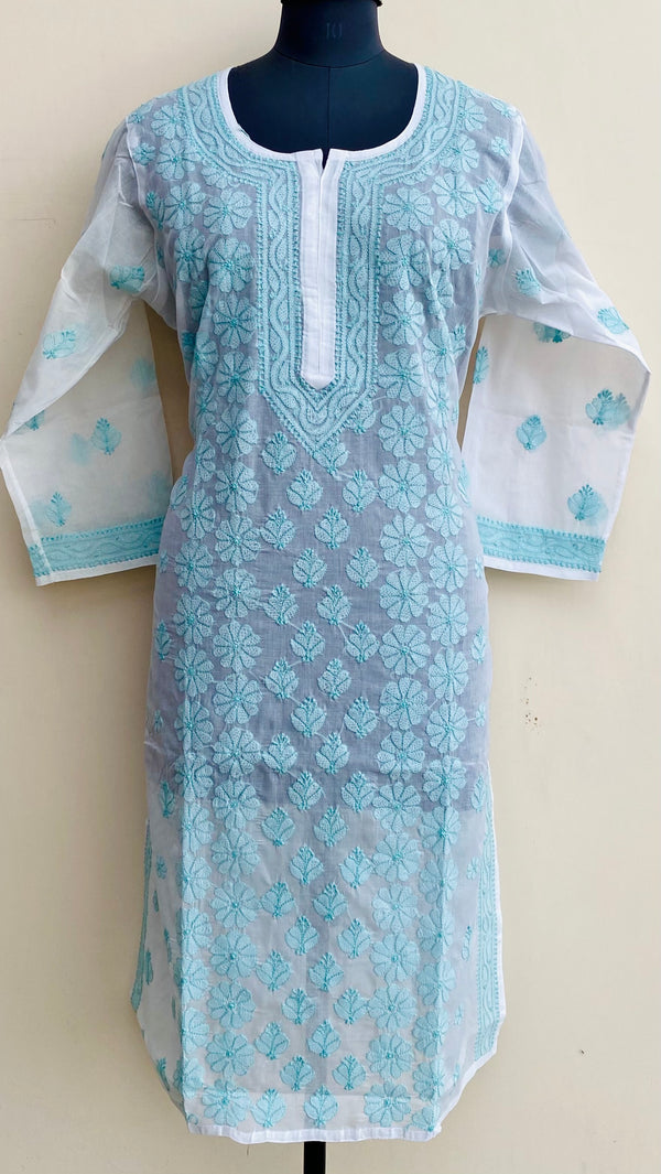 Lucknowi Chikankari Kurti White Cotton