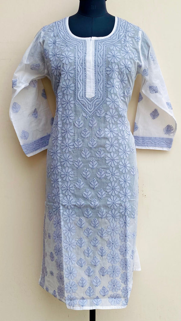 Lucknowi Chikankari Kurti White Cotton