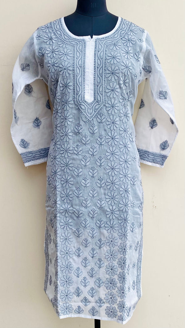 Lucknowi Chikankari Kurti White Cotton