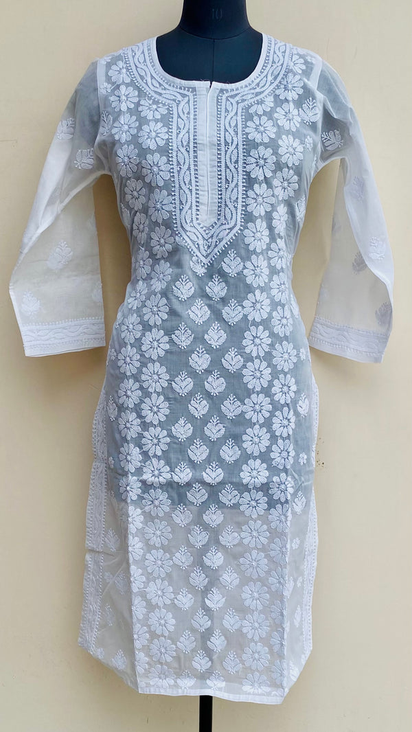 Lucknowi Chikankari Kurti White Cotton