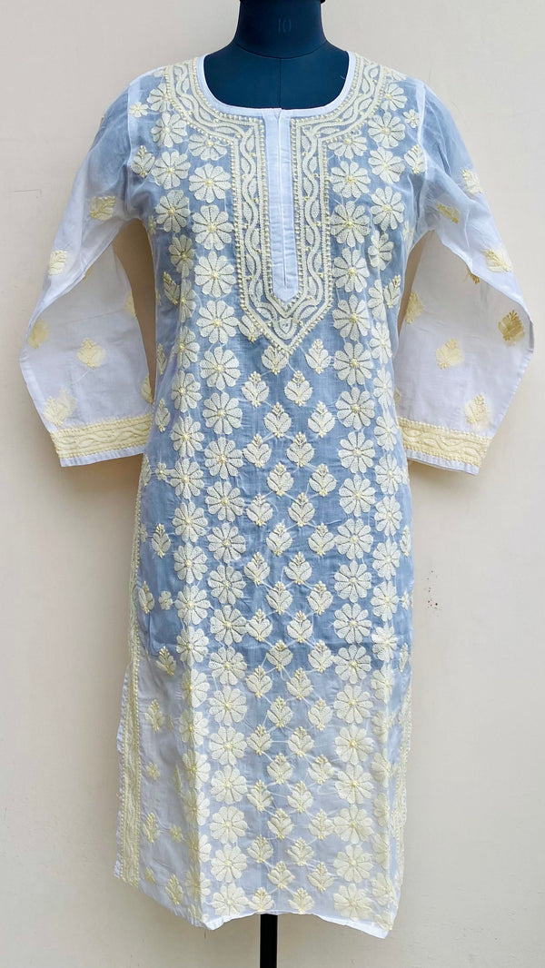 Lucknowi Chikankari Kurti White Cotton