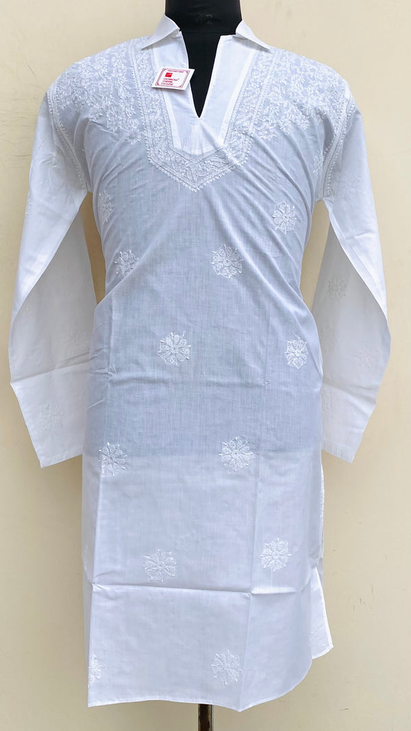 Lucknowi Chikankari Men’s Kurta White Cotton