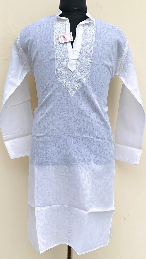 Lucknowi Chikankari Men’s Kurta White Cotton