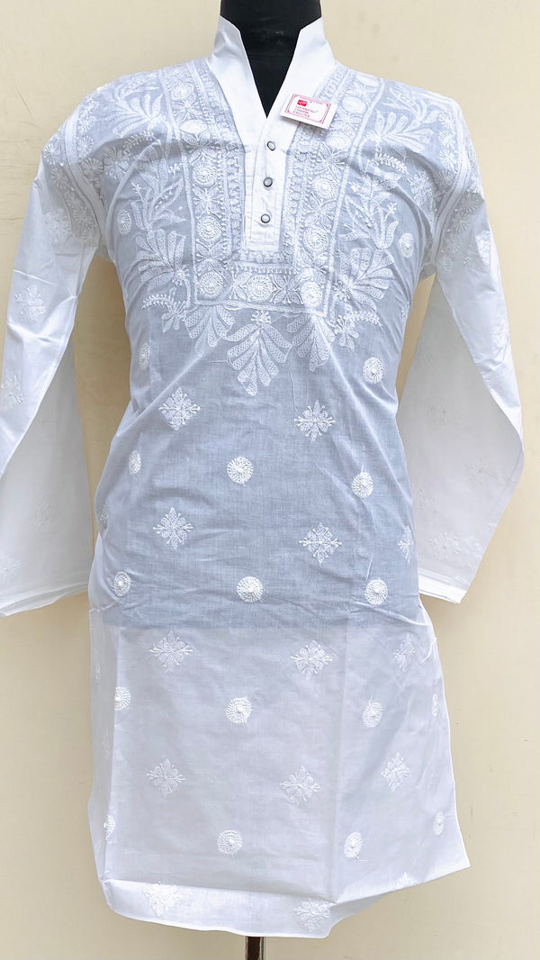 Lucknowi Chikankari Men’s Kurta White Cotton