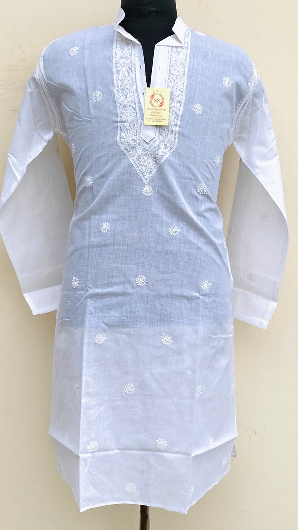 Lucknowi Chikankari Men’s Kurta White Cotton