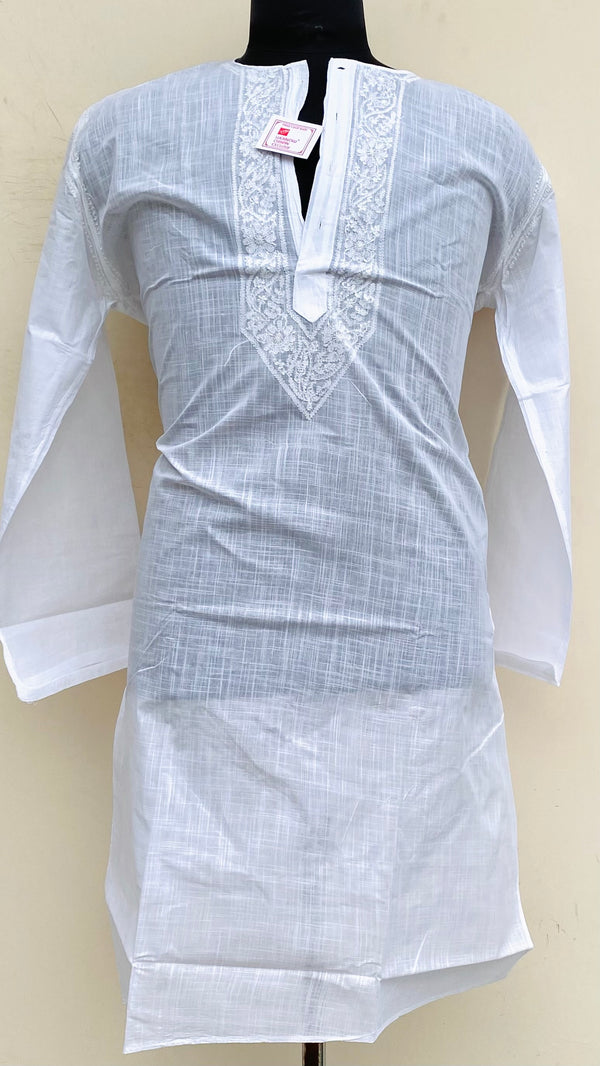 Lucknowi Chikankari Men’s Kurta White Cotton