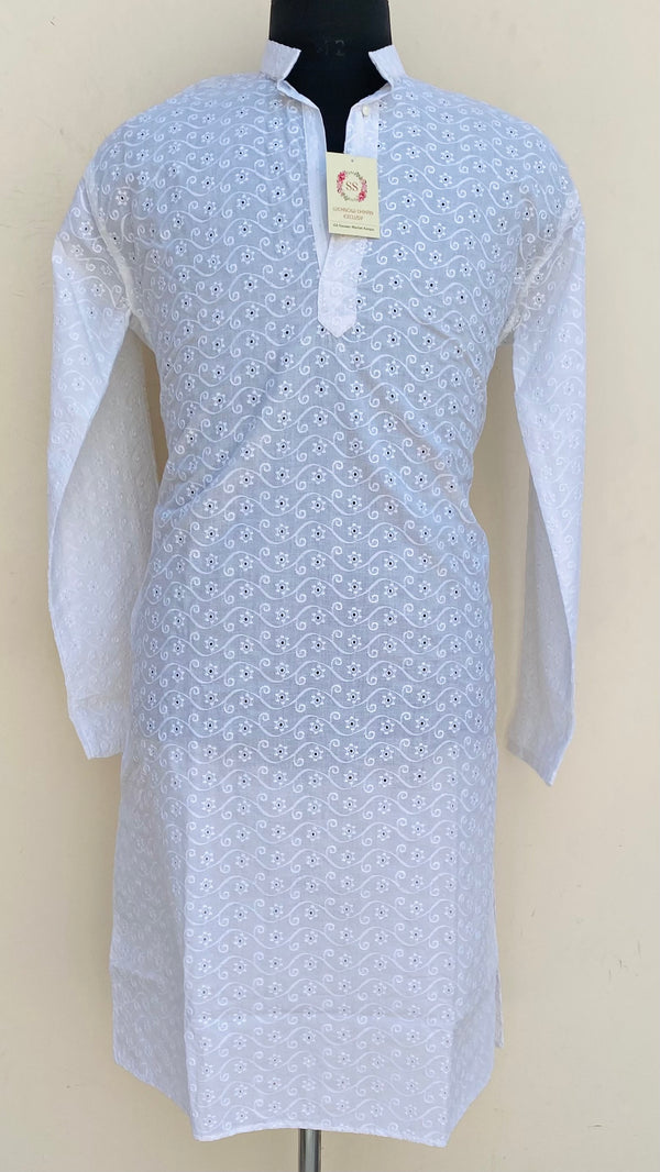 Lucknowi Chikankari Men’s Kurta White Cotton