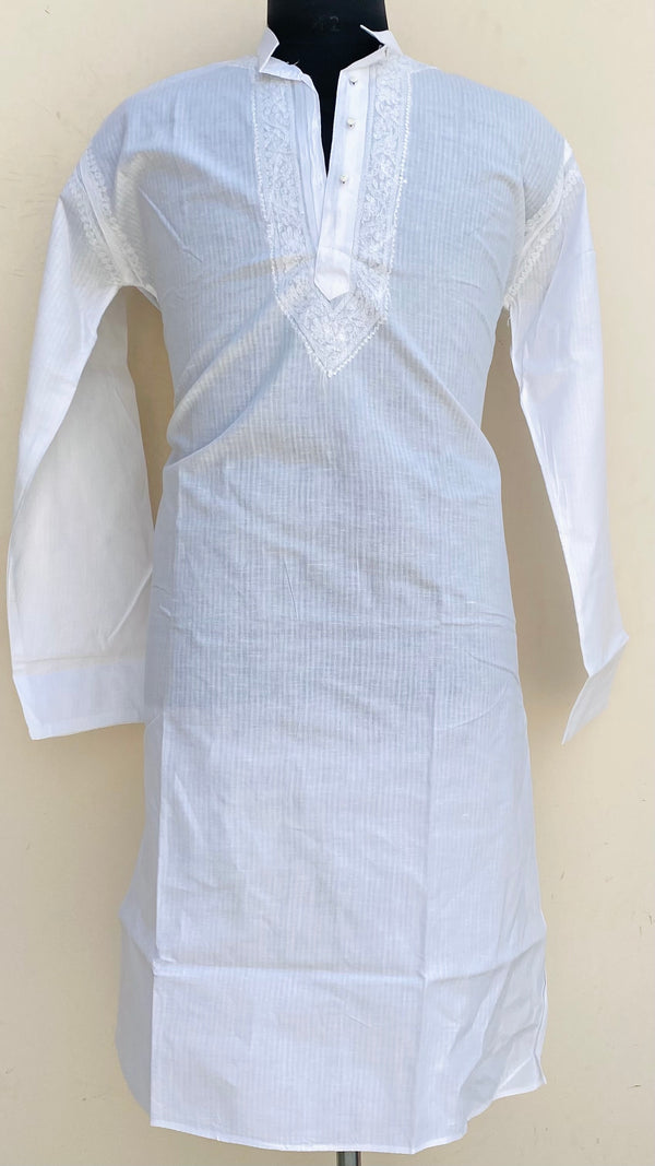 Lucknowi Chikankari Men’s Kurta White Cotton