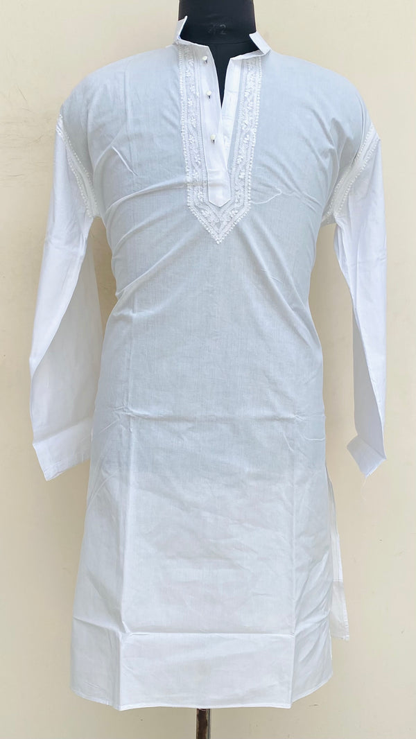 Lucknowi Chikankari Men’s Kurta White Cotton