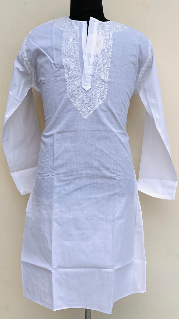 Lucknowi Chikankari Men’s Kurta White Cotton