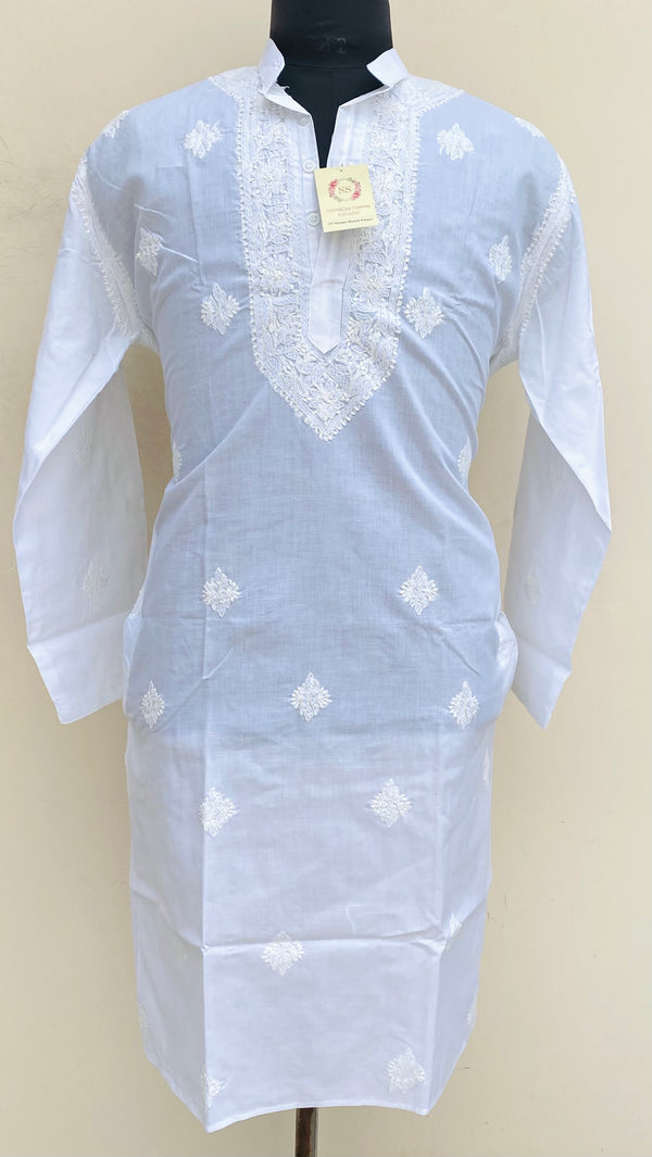 Lucknowi Chikankari Men’s Kurta White Cotton