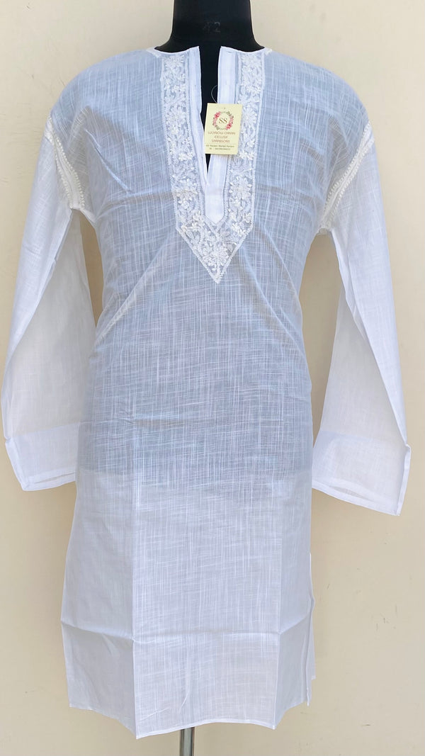 Lucknowi Chikankari Men’s Kurta White Cotton