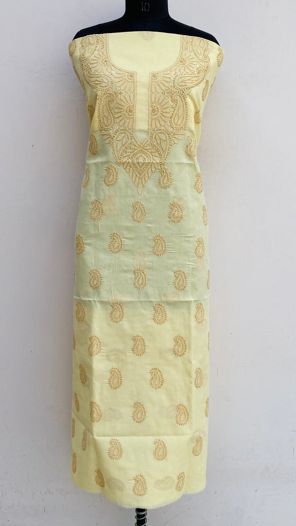 Lucknowi Chikankari Kurta Length Beige Cotton