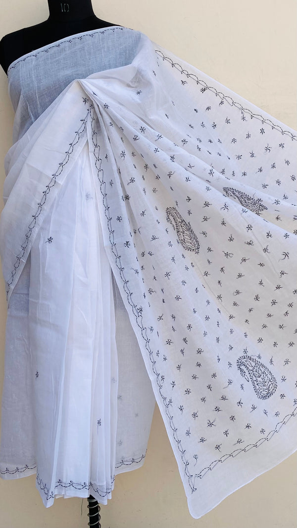 Lucknowi Chikankari Saree White Cotton