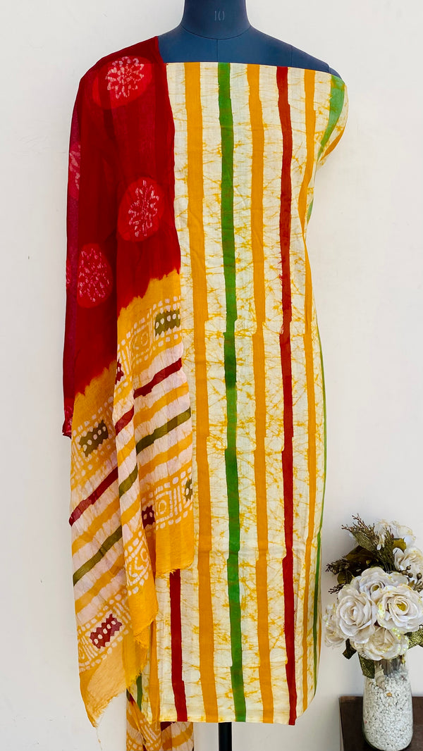 Designer Embroidered Suit Length 3 Piece Multicolour Mal Cotton