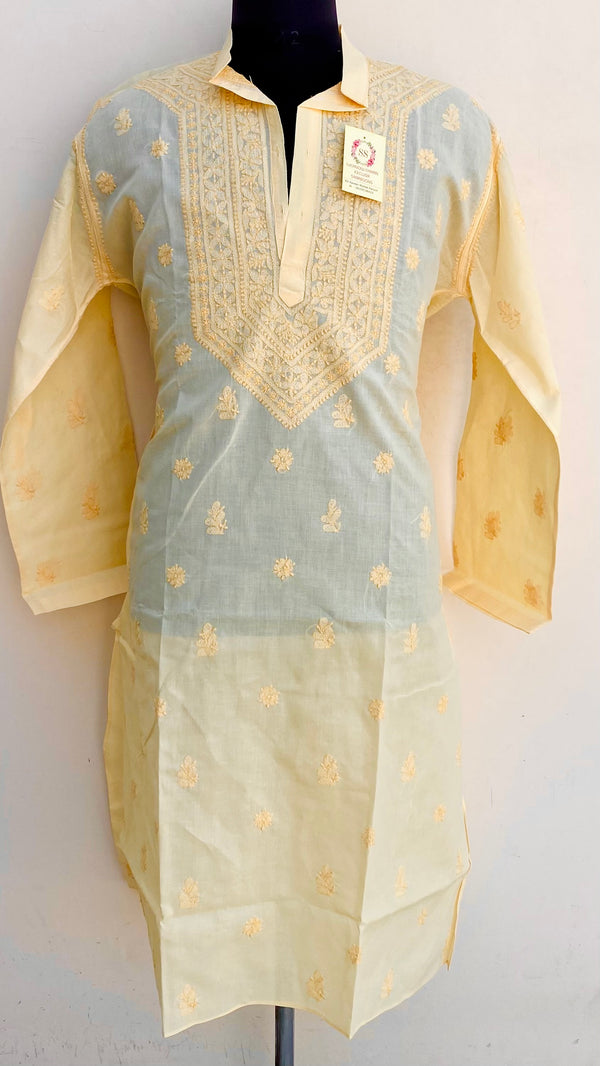 Lucknowi Chikankari Men’s Kurta Cream Cotton
