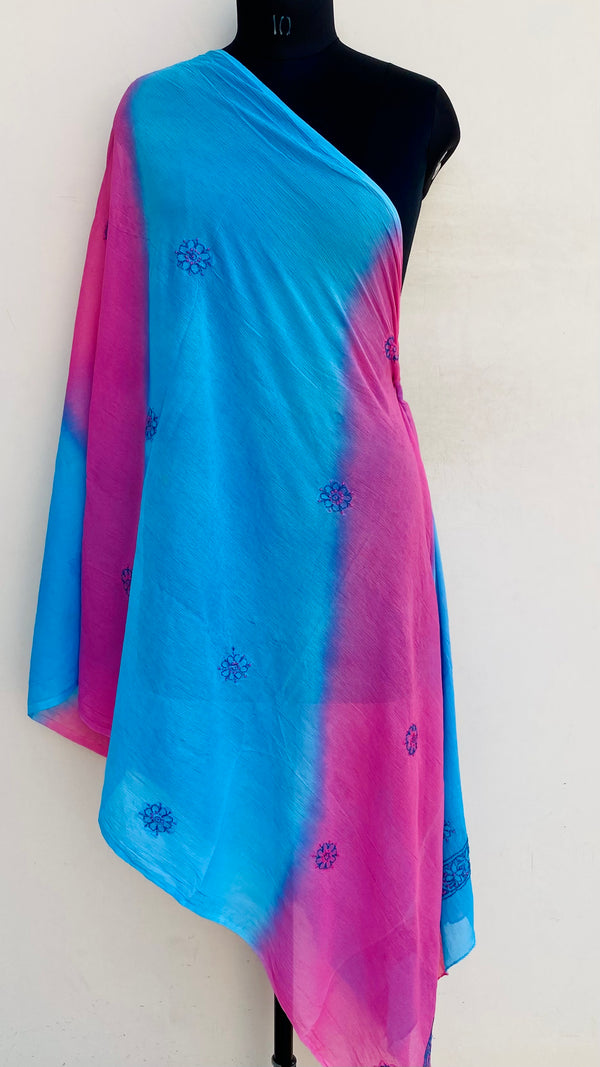 Lucknowi Chikankari Dupatta Multicolour Chiffon