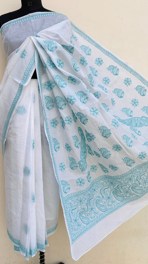 Lucknowi Chikankari Saree White Cotton