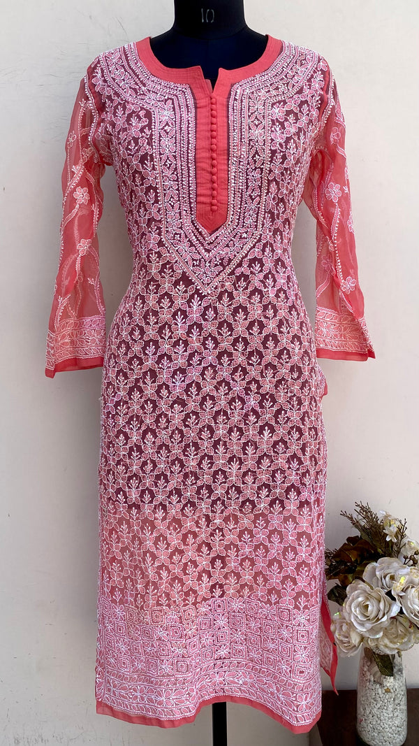 Lucknowi Chikankari Kurti Gajri Georgette