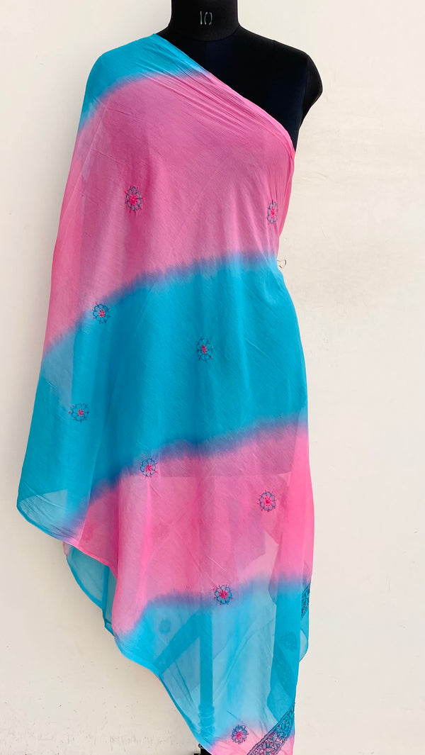 Lucknowi Chikankari Dupatta Multicolour Chiffon
