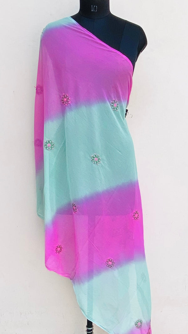 Lucknowi Chikankari Dupatta Multicolour Chiffon