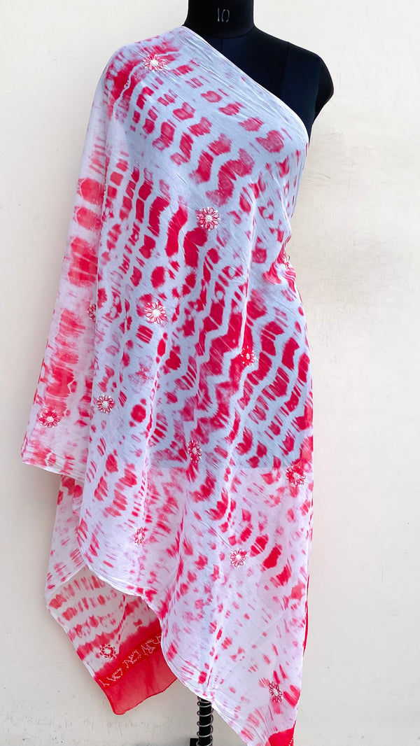 Lucknowi Chikankari Dupatta Gajri Chiffon