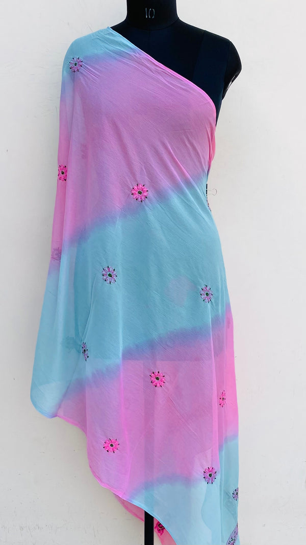Lucknowi Chikankari Dupatta Multicolour Chiffon