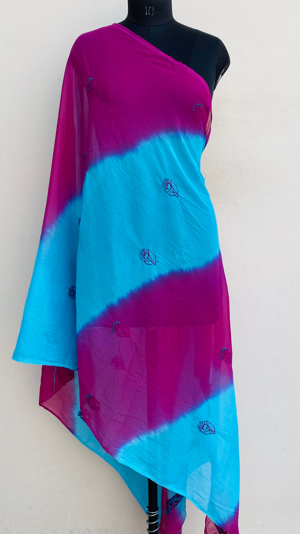 Lucknowi Chikankari Dupatta Multicolour Chiffon