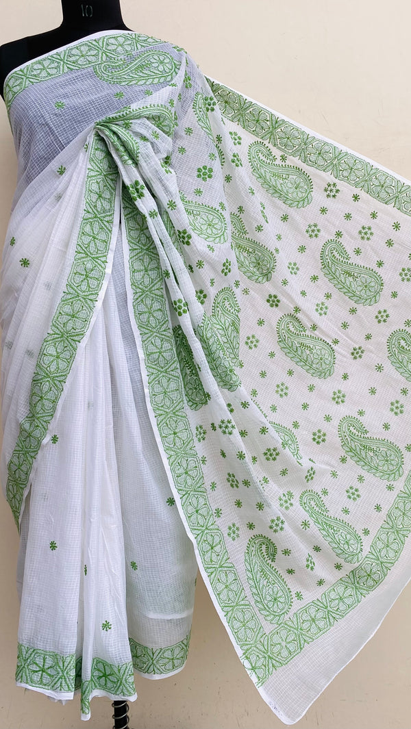 Lucknowi Chikankari Saree White Kota
