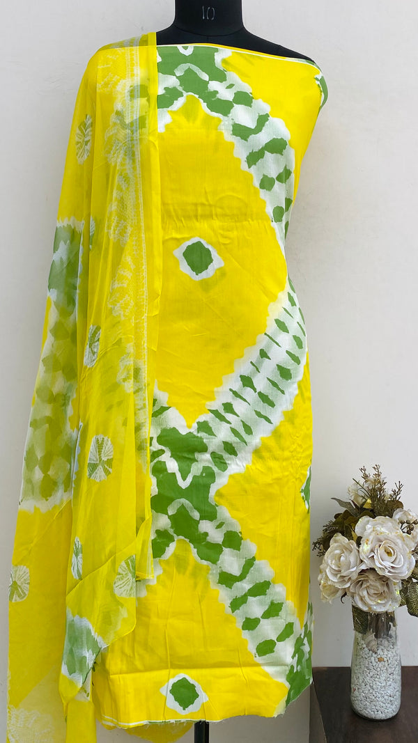 Designer Embroidered Suit Length 3 Piece Yellow Mal Cotton