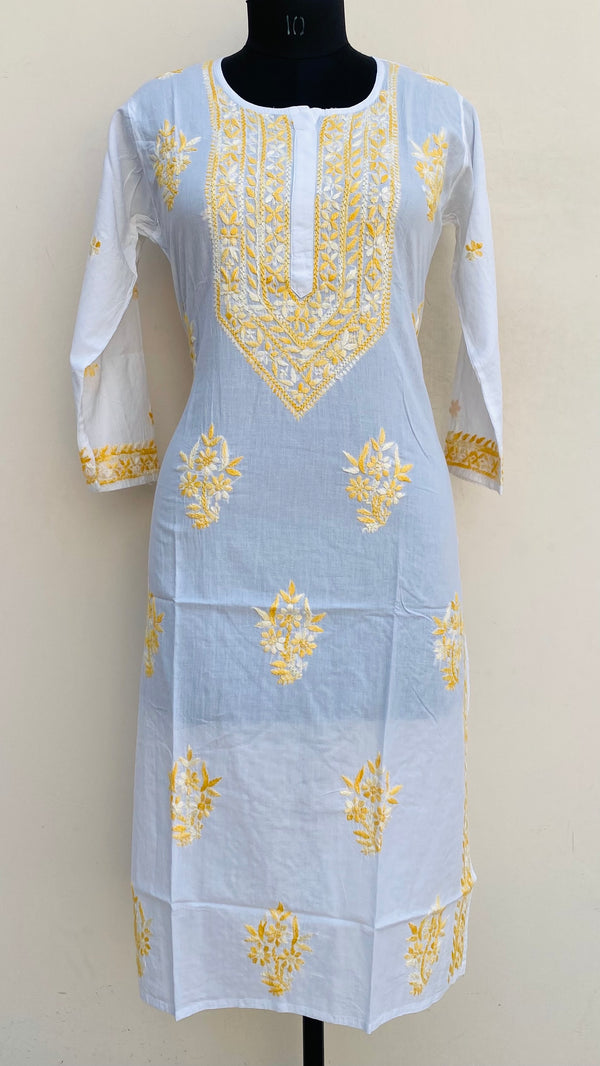 Lucknowi Chikankari Kurti White Mulmul Cotton