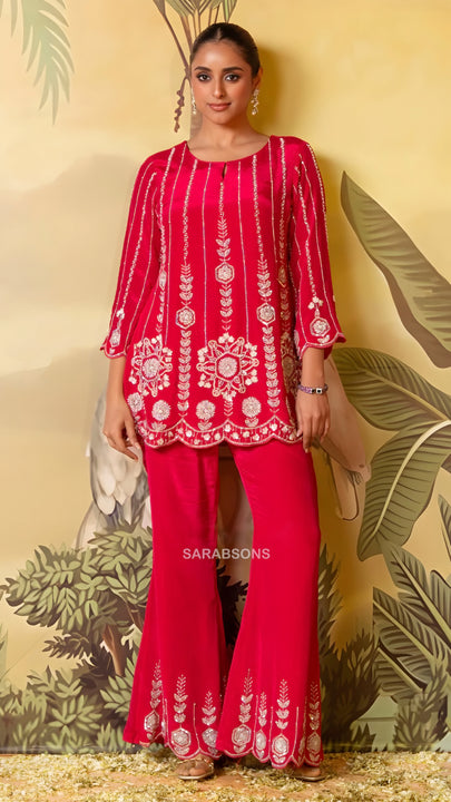 Radiant Fuchsia Pink Embellished Co-ord Set